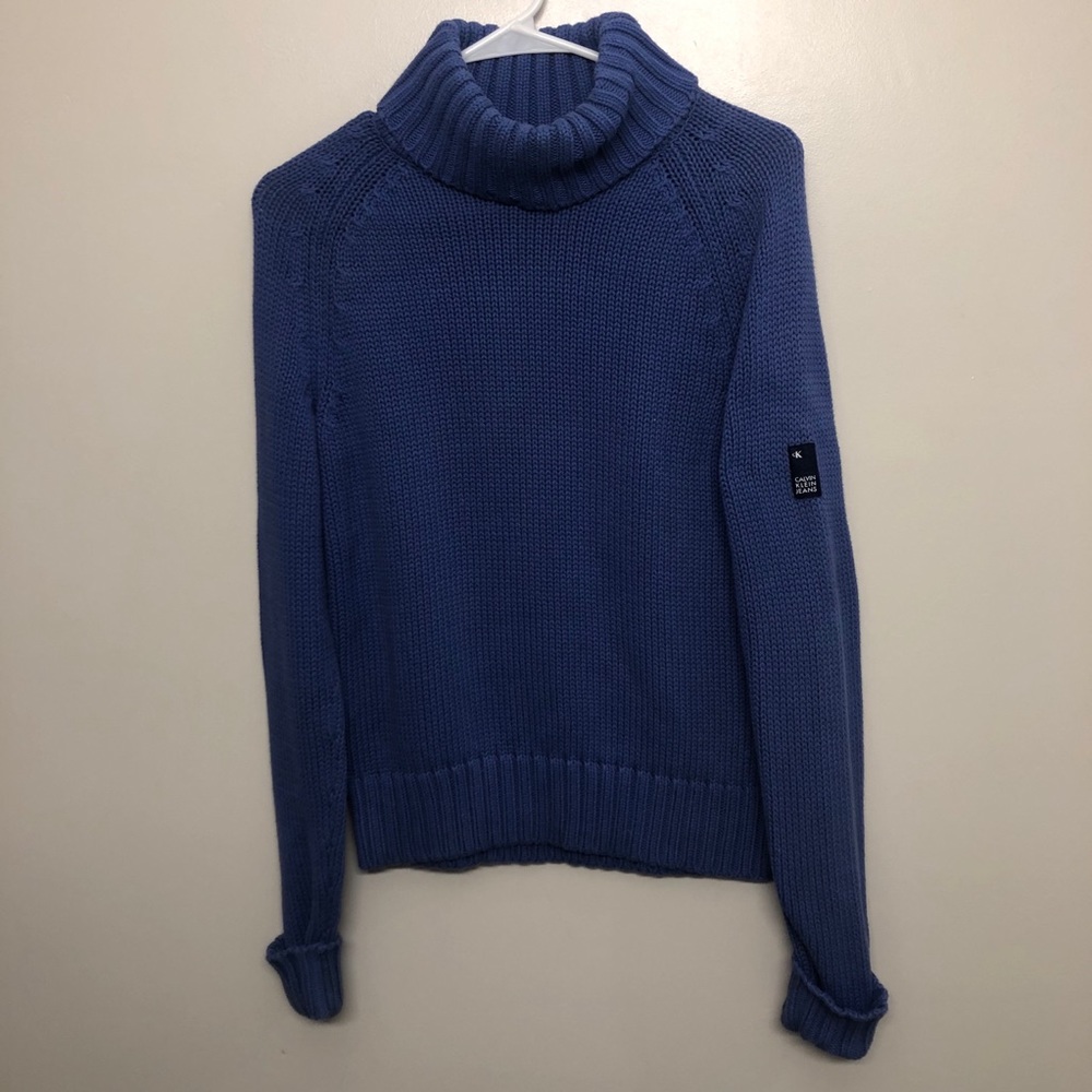 Calvin Klein cowl neck sweater blue small